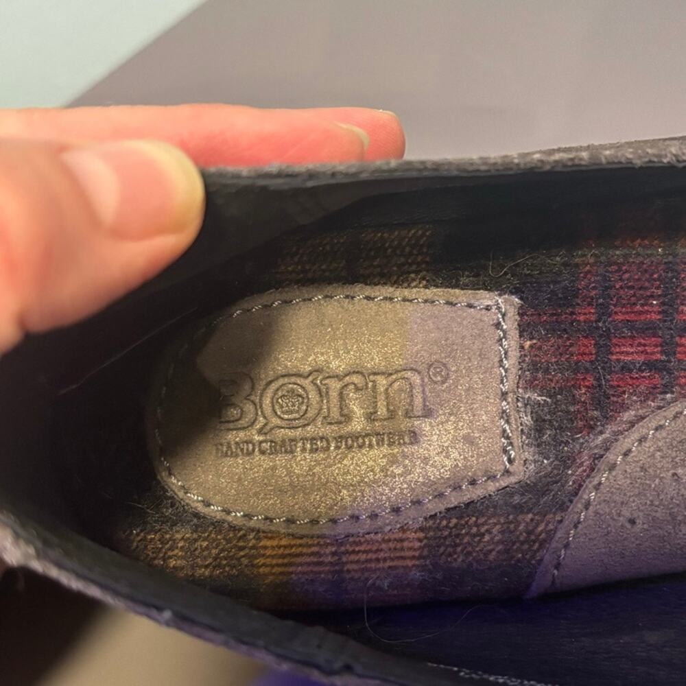 Born Women's Gray Suede Driving Moc Loafers Round Toe Slip On Flats Size 7.5 - Picture 7 of 10